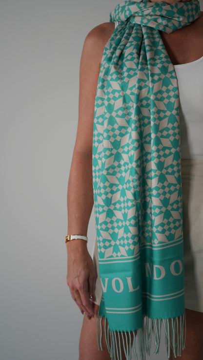 Volando Ranch Water scarf, worn