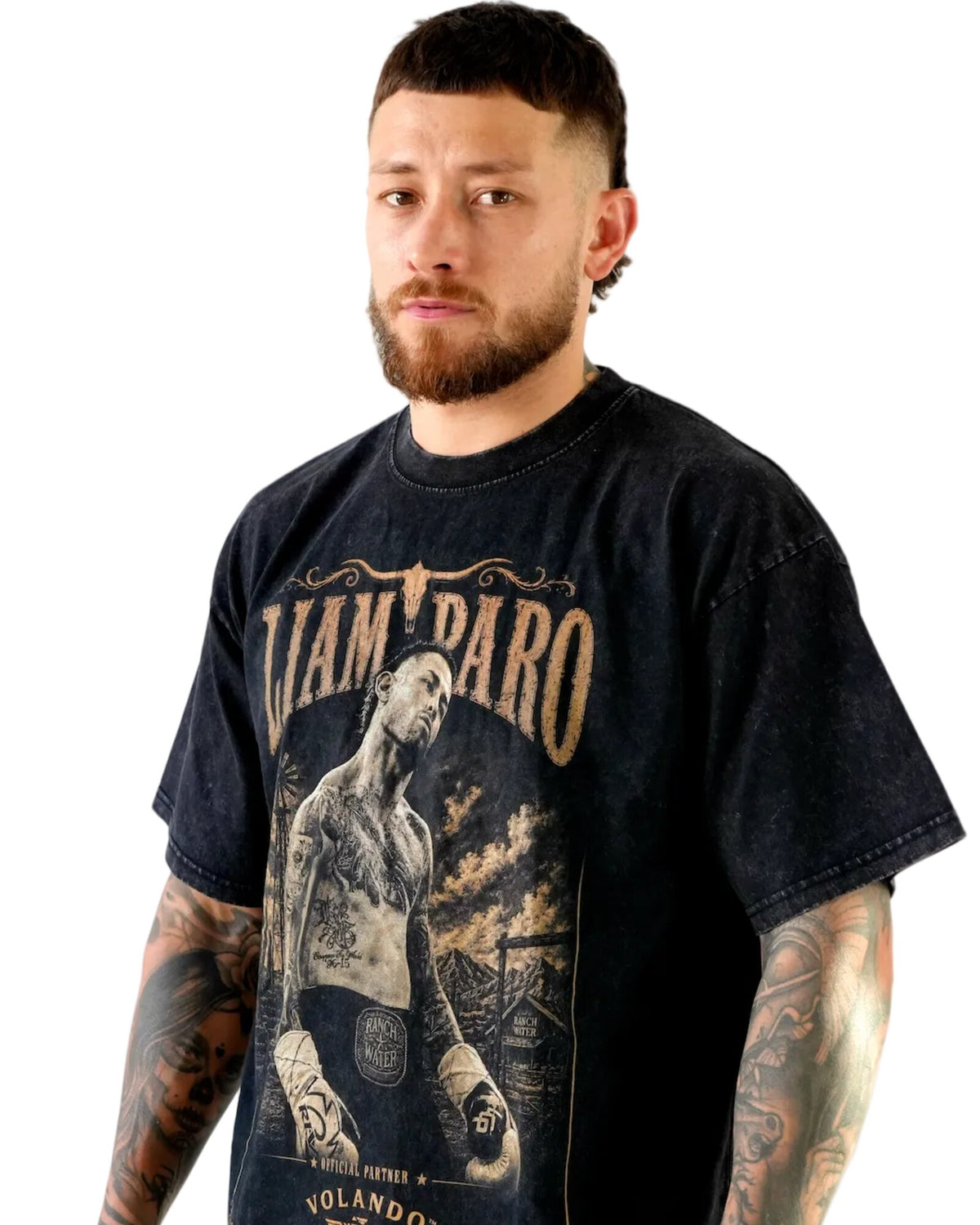 Liam Paro wearing the limited edition t-shirt